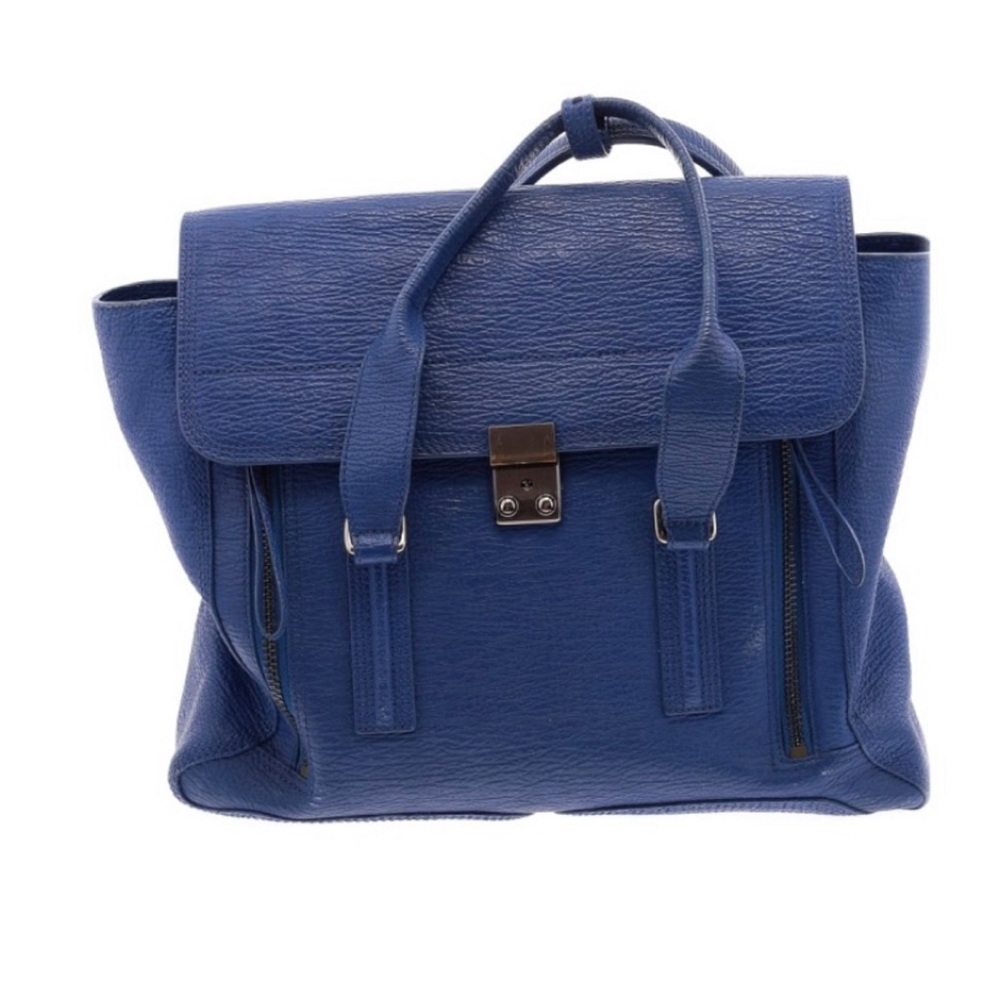 3.1 Phillip Lim Pashli Medium Calfskin Leather Satchel Royal Blue